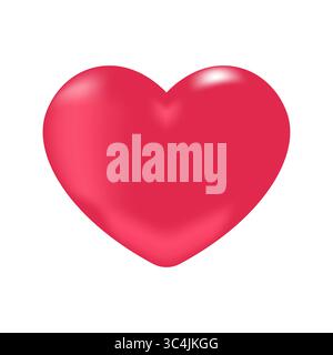 Rotes Herz. Realistisches 3D-Design Symbol Herzsymbol Liebe. Vektorillustration Stock Vektor