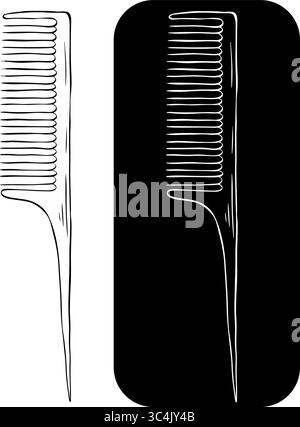 Kommode-Kammaufsatz für Haare isoliert Logo. Abbildung der grafischen Vektorfarbe. Hintergrund für Banner, Stoffdruck, Etiketten, T-Shirt-Druck. Design Stock Vektor