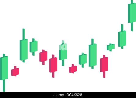 Abbildung der Börse in isometrischer Form, Abbildung für Unternehmen und Finanzen geeignet Stock Vektor