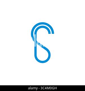 Letter sr einfache verknüpfte geometrische Linien Logo-Vektor Stock Vektor