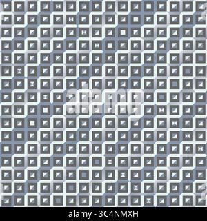 Nahtloses geometrisches Muster mit isometrischen Würfelfliesen in Grautönen. Stock Vektor