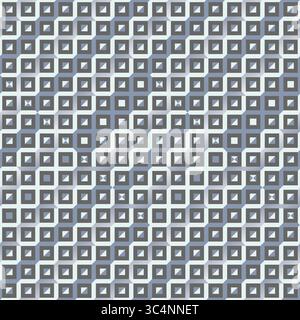 Nahtloses geometrisches Muster mit isometrischen Würfelfliesen in Grautönen. Stock Vektor