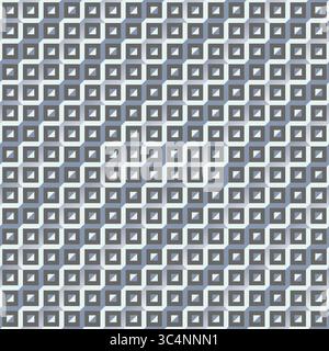 Nahtloses geometrisches Muster mit isometrischen Würfelfliesen in Grautönen. Stock Vektor