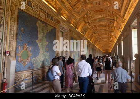 Vatikanmuseum - Rom Halle der antiken Karten Stockfoto