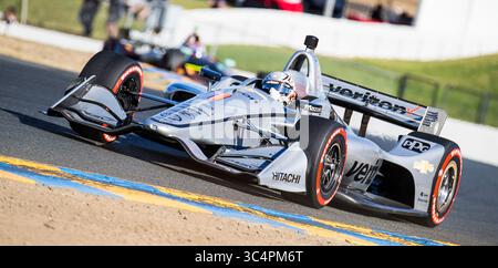 SEPTEMBER 2018 Sonoma, CA, U.S.A: Fahrer Josef Newgarden (1) des Teams Penske aus den Vereinigten Staaten, der während des GoPro Grand Prix von Sonoma Verizon IndyCar Championship auf dem Sonoma Raceway Sonoma, CA Thurman James / CSM (Credit Image: &Copy; Thurman James/CSM via ZUMA Wire) Stockfoto