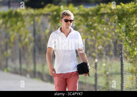 19. September 2018 - San Jose, Kalifornien, Vereinigte Staaten - San Jose, CA - Mittwoch, 19. September 2018: Florian Jungwirth vor einem Spiel der Major League Soccer (MLS) zwischen den San Jose Erdbeben und Atlanta United FC im Avaya Stadium. (Kreditbild: © Bob Drebin/ISIPhotos via ZUMA Wire) Stockfoto