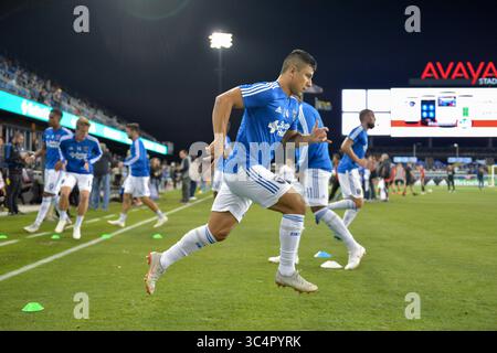 19. September 2018 - San Jose, Kalifornien, Vereinigte Staaten - San Jose, CA - Mittwoch, 19. September 2018: Nick Lima vor einem Major League Soccer (MLS) Spiel zwischen den San Jose Erdbeben und Atlanta United FC im Avaya Stadium. (Kreditbild: © John Todd/ISIPhotos via ZUMA Wire) Stockfoto