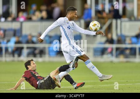 19. September 2018 - San Jose, Kalifornien, Vereinigte Staaten - San Jose, CA - Mittwoch, 19. September 2018: Danny Hoesen während eines Major League Soccer (MLS) Spiels zwischen den San Jose Erdbeben und Atlanta United FC im Avaya Stadium. (Kreditbild: © John Todd/ISIPhotos via ZUMA Wire) Stockfoto