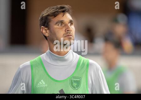 19. September 2018 - San Jose, Kalifornien, Vereinigte Staaten - San Jose, CA - Mittwoch, 19. September 2018: Chris Wondolowski während eines Major League Soccer (MLS) Spiels zwischen den San Jose Erdbeben und Atlanta United FC im Avaya Stadium. (Kreditbild: © Lyndsay Radnedge/ISIPhotos via ZUMA Wire) Stockfoto