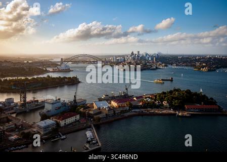Luftaufnahme des Hafens von Sydney Stockfoto