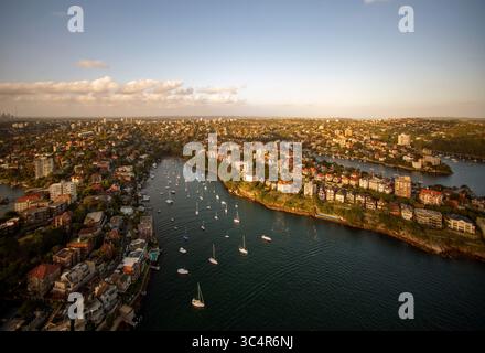 Luftaufnahme des Hafens von Sydney Stockfoto