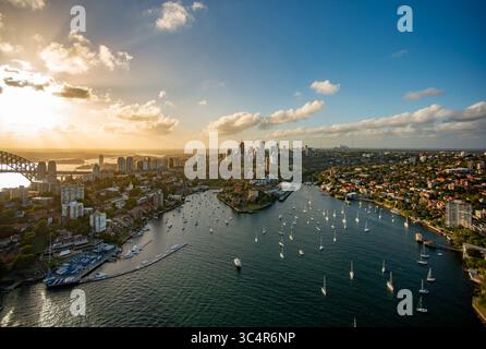 Luftaufnahme des Hafens von Sydney Stockfoto