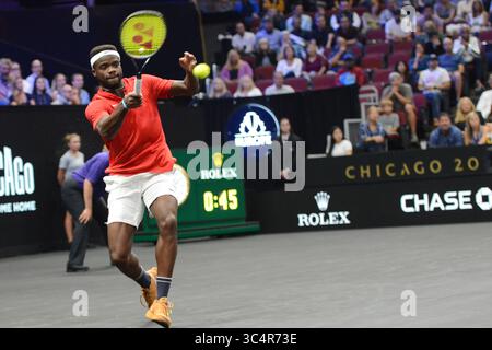 21. September 2018: Chicago, Illinois, Vereinigte Staaten - FRANCES TIEAFOE von den Vereinigten Staaten in Aktion beim Laver Cup 2018 in Chicago. (Kreditbild: © Christopher Levy/ZUMA Wire) Stockfoto