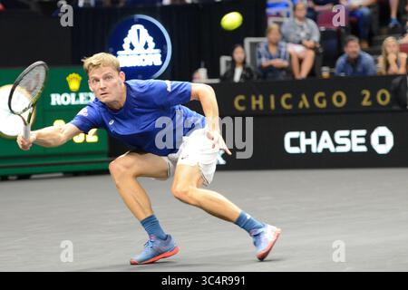 21. September 2018: Chicago, Illinois, Vereinigte Staaten – DAVID GOFFIN im Laver Cup 2018 in Chicago. (Kreditbild: © Christopher Levy/ZUMA Wire) Stockfoto