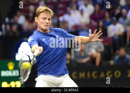21. September 2018: Chicago, Illinois, Vereinigte Staaten – DAVID GOFFIN im Laver Cup 2018 in Chicago. (Kreditbild: © Christopher Levy/ZUMA Wire) Stockfoto