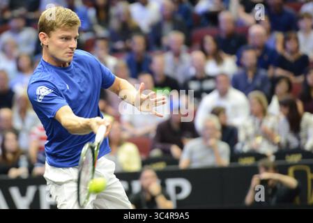 21. September 2018: Chicago, Illinois, Vereinigte Staaten – DAVID GOFFIN im Laver Cup 2018 in Chicago. (Kreditbild: © Christopher Levy/ZUMA Wire) Stockfoto