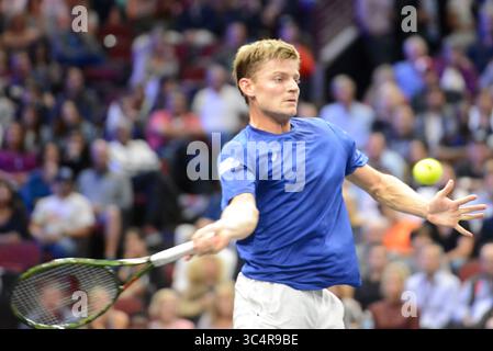 21. September 2018: Chicago, Illinois, Vereinigte Staaten – DAVID GOFFIN im Laver Cup 2018 in Chicago. (Kreditbild: © Christopher Levy/ZUMA Wire) Stockfoto