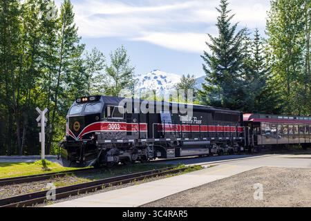 White Pass Zug in Skagway, Alaska, USA. Juli 2025. Stockfoto