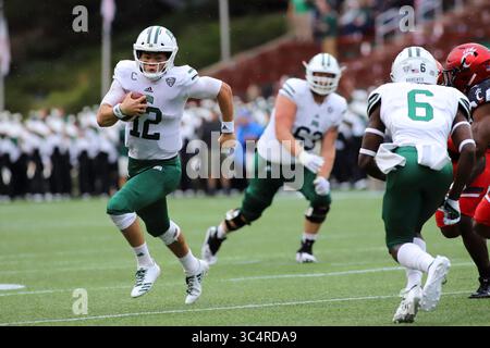 22. September 2018: Ohio Bobcats QB Nathan Rourke spielt während eines NCAA-Fußballspiels zwischen den Cincinnati Bearcats und den Ohio University Bobcats im Nippert Stadium in Cincinnati, Ohio. Kevin Schultz/CSM(Credit Image: &Copy; Kevin Schultz/CSM via ZUMA Wire) Stockfoto