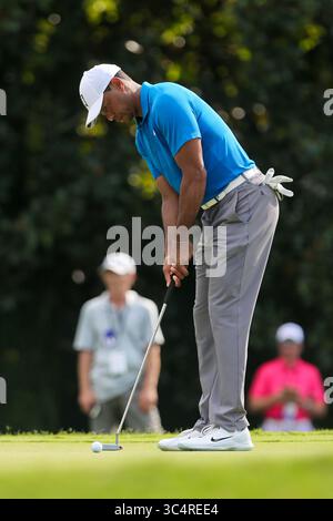 22. September 2018 – Atlanta, Georgia, USA – Tiger Woods gewinnt in der dritten Runde der TOUR Championship 2018 den siebten Platz. (Bild: © Debby Wong/ZUMA Wire) Stockfoto