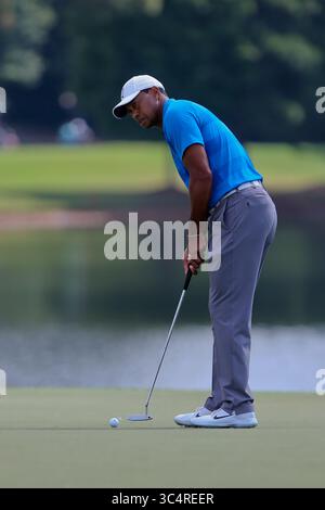 22. September 2018 – Atlanta, Georgia, USA – Tiger Woods auf den Übungs-Greens vor der dritten Runde der TOUR Championship 2018. (Bild: © Debby Wong/ZUMA Wire) Stockfoto