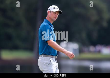 22. September 2018 – Atlanta, Georgia, USA – Justin Rose auf den Übungsgrün vor der dritten Runde der TOUR Championship 2018. (Bild: © Debby Wong/ZUMA Wire) Stockfoto