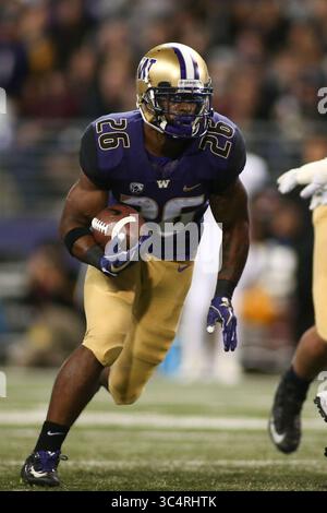 22. September 2018: Washington Huskies Running Back Salvon Ahmed (26) spielt den Ball während eines Spiels zwischen den Arizona State Sun Devils und Washington Huskies im Husky Stadium in Seattle, WA. Sean Brown/CSM(Credit Image: &Copy; Sean Brown/CSM via ZUMA Wire) Stockfoto