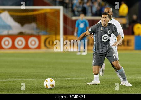 September 2018 - Minneapolis, MN, USA - Minneapolis, MN - Samstag, 22. September 2018: Minnesota United FC spielte Portland Timbers in einem Spiel der Major League Soccer (MLS) im Stadion der TCF Bank. Endpunktzahl Minnesota United 3, Portland Timbers 2 (Bild: © Jeremy Olson/ISIPhotos via ZUMA Wire) Stockfoto