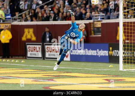 September 2018 - Minneapolis, MN, USA - Minneapolis, MN - Samstag, 22. September 2018: Minnesota United FC spielte Portland Timbers in einem Spiel der Major League Soccer (MLS) im Stadion der TCF Bank. Endpunktzahl Minnesota United 3, Portland Timbers 2 (Bild: © Jeremy Olson/ISIPhotos via ZUMA Wire) Stockfoto