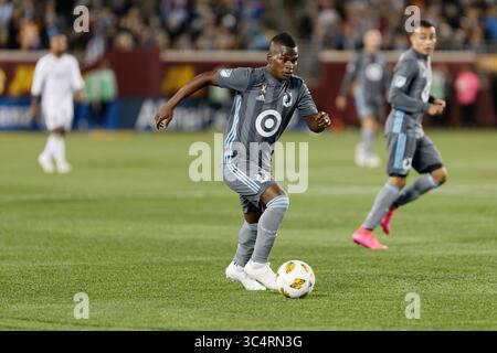 September 2018 - Minneapolis, MN, USA - Minneapolis, MN - Samstag, 22. September 2018: Minnesota United FC spielte Portland Timbers in einem Spiel der Major League Soccer (MLS) im Stadion der TCF Bank. Endpunktzahl Minnesota United 3, Portland Timbers 2 (Bild: © Jeremy Olson/ISIPhotos via ZUMA Wire) Stockfoto