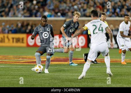 September 2018 - Minneapolis, MN, USA - Minneapolis, MN - Samstag, 22. September 2018: Minnesota United FC spielte Portland Timbers in einem Spiel der Major League Soccer (MLS) im Stadion der TCF Bank. Endpunktzahl Minnesota United 3, Portland Timbers 2 (Bild: © Jeremy Olson/ISIPhotos via ZUMA Wire) Stockfoto