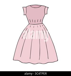 Vektor Hand gezeichnete Skizze Kritzelfarbenes Kleid Stock Vektor