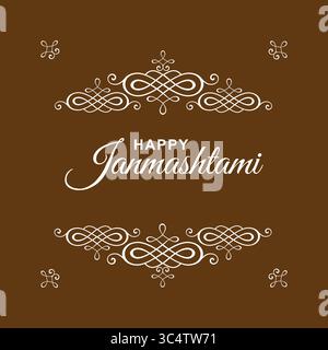 Glückliche Janmashtami Wünsche Vektor, Janmashtami Grußkarte Design, Krishna Festival Vektor Kunst, Janmashtami Feier Illustration, symmetrisch Stock Vektor