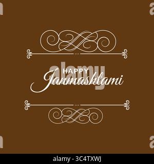 Glückliche Janmashtami Wünsche Vektor, Janmashtami Grußkarte Design, Krishna Festival Vektor Kunst, Janmashtami Feier Illustration, symmetrisch Stock Vektor