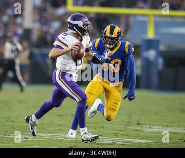 27. September 2018 Los Angeles, CA...Los Angeles Rams Linebacker Samson Ebukam (50), der am 27. September 2018 bei den NFL Minnesota Vikings vs Los Angeles Rams im Los Angeles Memorial Coliseum in Los Angeles, CA Druck aufnahm. Jevone Moore(Credit Image: &Copy; Jevone Moore/CSM via ZUMA Wire) Stockfoto