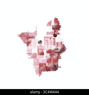 Niedliches Baby-Schwein digitale Kunst-Illustration. Digitale Illustration, abstrakter Kunststil mit Tiermotiven Stockfoto