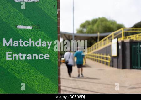 Sandhills Bahnhof Liverpool UK. Nächste Station Evertons neues Gelände Dickinson Hall Stadium Stockfoto