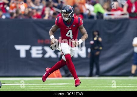Dezember 2019, Houston, Texas, USA: 08. Dezember 2019: Houston Texans Quarterback Deshaun Watson (4) im vierten Quartal gegen die Denver Broncos im NRG Stadium in Houston, Texas. Maria Lysaker / ZUMA Press. (Bild: © Maria Lysaker/ZUMA Wire) Stockfoto
