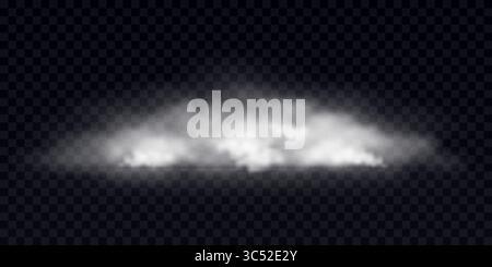 Realistischer weißer Nebel, Rauch oder Wolken. Vektoreffekt Stock Vektor