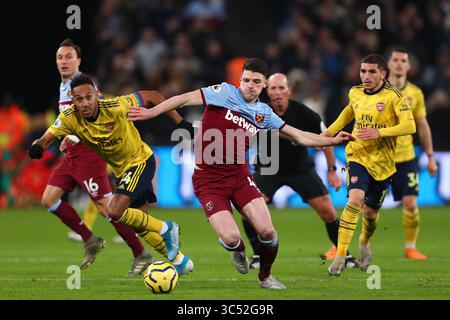 9. Dezember 2019, London, Vereinigtes Königreich: Declan Rice aus West Ham United im Spiel der Premier League zwischen West Ham United und Arsenal FC im London Stadium. (Credit Image: © Richard Calver/SOPA Images via ZUMA Wire) Stockfoto