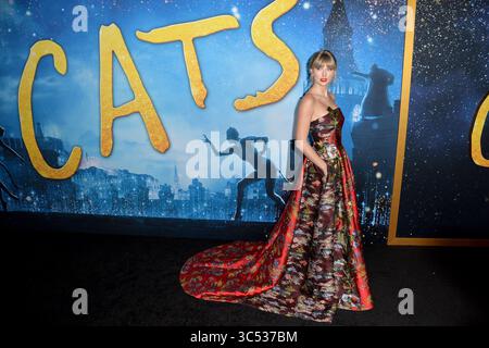 Dezember 2019, New York, NY, USA: 16. Dezember 2019 New York City. Taylor Swift nahm am 16. Dezember 2019 an der Premiere von Ã Cats in New York Teil. (Foto: © Kristin Callahan/Ace Pictures via ZUMA Press) Stockfoto