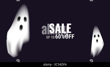 Halloween Sale Werbebanner Vorlage Angebot Design. Festliches, gruseliges Design-Poster-Website. Vektorabbildung. Stock Vektor