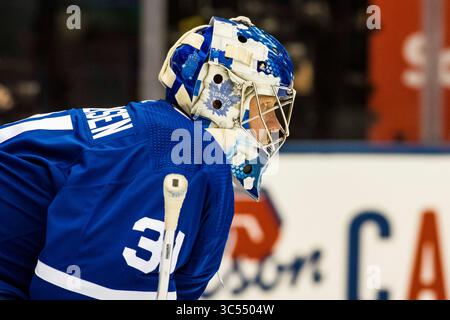 28. Dezember 2019: Frederik Andersen (31), Torhüter der Toronto Maple Leafs, spielt im Spiel zwischen den Toronto Maple Leafs und den New York Rangers in der Scotiabank Arena in Toronto, Ontario, Kanada. Obligatorischer Kredit: Kostas Lymperopoulos/CSM (Kredit-Bild: &Copy; Kostas Lymperopoulos/CSM via ZUMA Wire) Stockfoto