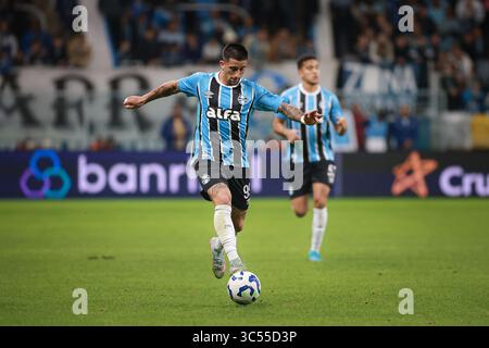 Porto Alegre, Brasilien. Juli 2025. RS - PORTO ALEGRE - 07/29/2025 - BRASILIANER A 2025, GREMIO x FORTALEZA - Cristian Olivera, Gremio Spieler, während des Spiels gegen Fortaleza im Stadion Arena do Gremio für die brasilianische A 2025 Meisterschaft. Foto: Maxi Franzoi/AGIF Credit: AGIF/Alamy Live News Stockfoto