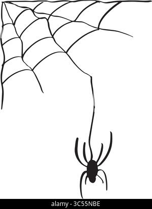 Alles Gute halloween Tag Spinnennetz schwarz Farbe Objekt Symbol Symbol Spinnennetz skittisch Angst oktober Monat Herbst Happy halloween Kopie Raum Par Stock Vektor