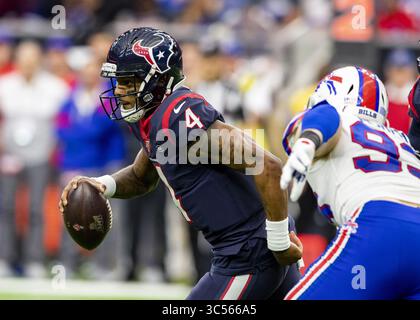 Januar 2020, Houston, Texas, USA: 4. Januar 2020: Houston Texans Quarterback Deshaun Watson (4) während des Wildcard-Spiels gegen die Buffalo Bills im NRG Stadium in Houston, Texas. Maria Lysaker / ZUMA Press. (Bild: © Maria Lysaker/ZUMA Wire) Stockfoto