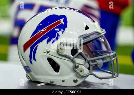 Januar 2020, Houston, Texas, USA: 4. Januar 2020: Ein Buffalo Bills Helm am Rande des Wildcard-Spiels gegen die Houston Texans im NRG Stadium in Houston, Texas. Maria Lysaker / ZUMA Press. (Bild: © Maria Lysaker/ZUMA Wire) Stockfoto