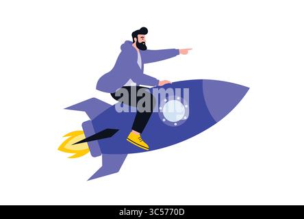 Vektorillustration für Unternehmensgründungen durch Unternehmer. Stock Vektor