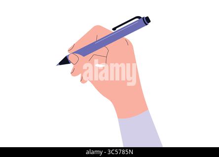 Hand halten Stift signieren Dokument Vektor Illustration. Stock Vektor