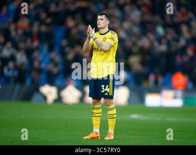 LONDON, ENGLAND - 11. JANUAR: Granit Xhaka aus Arsenal nach dem Spiel der englischen Premier League zwischen Crystal Palace und Arsenal am 11. Januar 2020 im Selhurst Park Stadium, London, England. (Foto von AFS/Espa-Images)(Credit Image: &Copy; ESPA Photo Agency/CSM via ZUMA Wire) Stockfoto